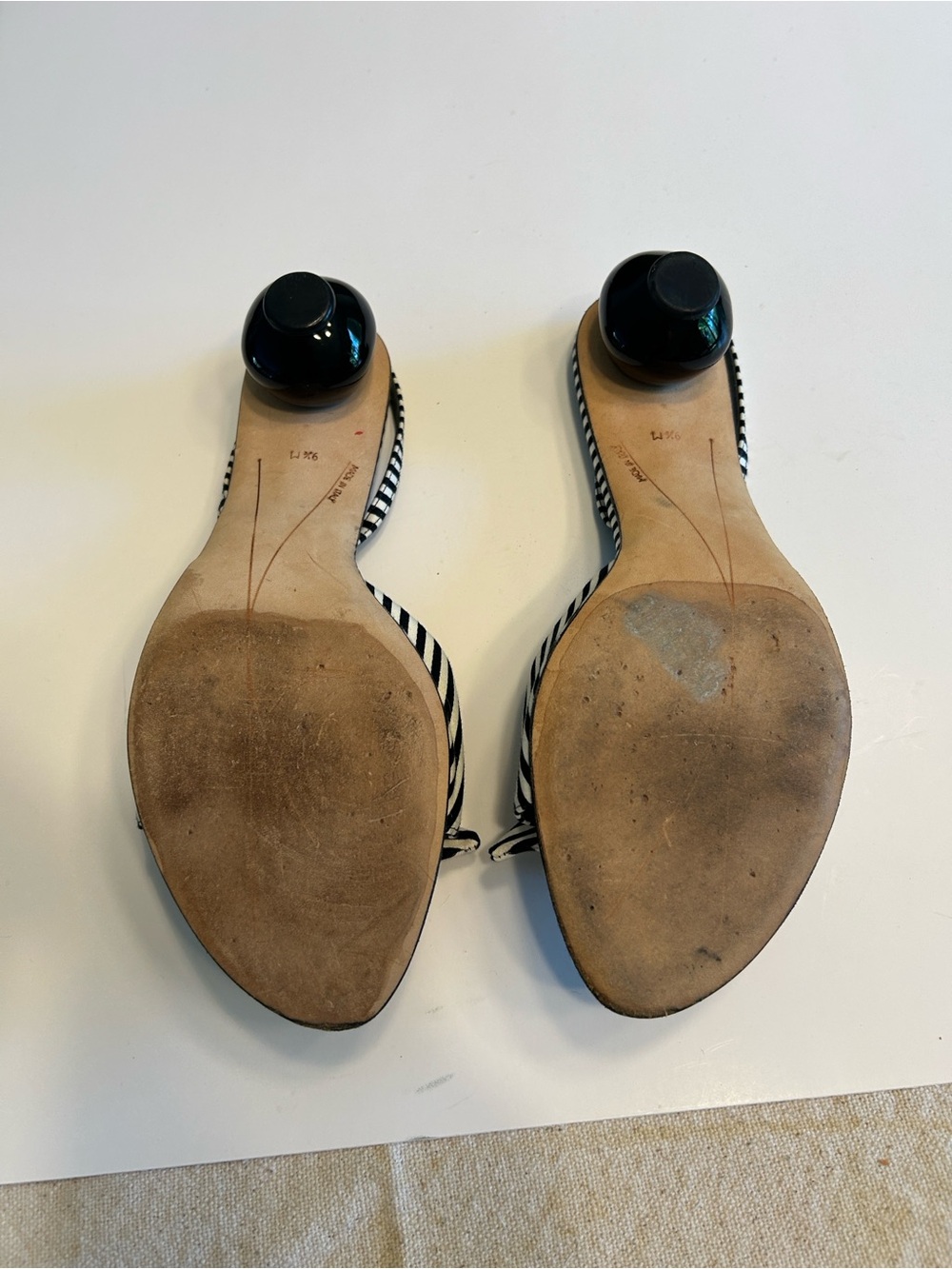kate spade Black and White Striped Knot Slingback Heel - Picture 5 of 5